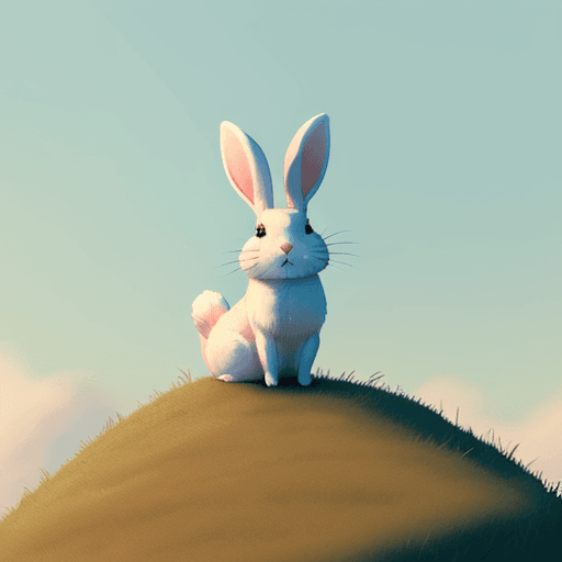 AI generated: a rabit on top of a hill

