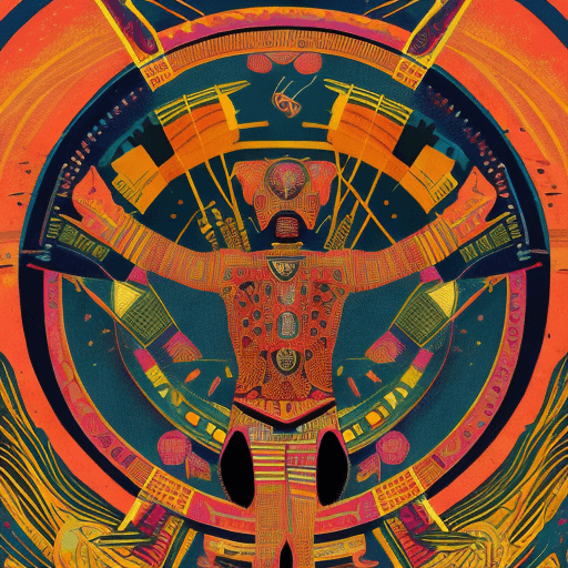 AI generated:  a poster depicting a player with a drum, in the style of maximalist, americana iconography, black a...