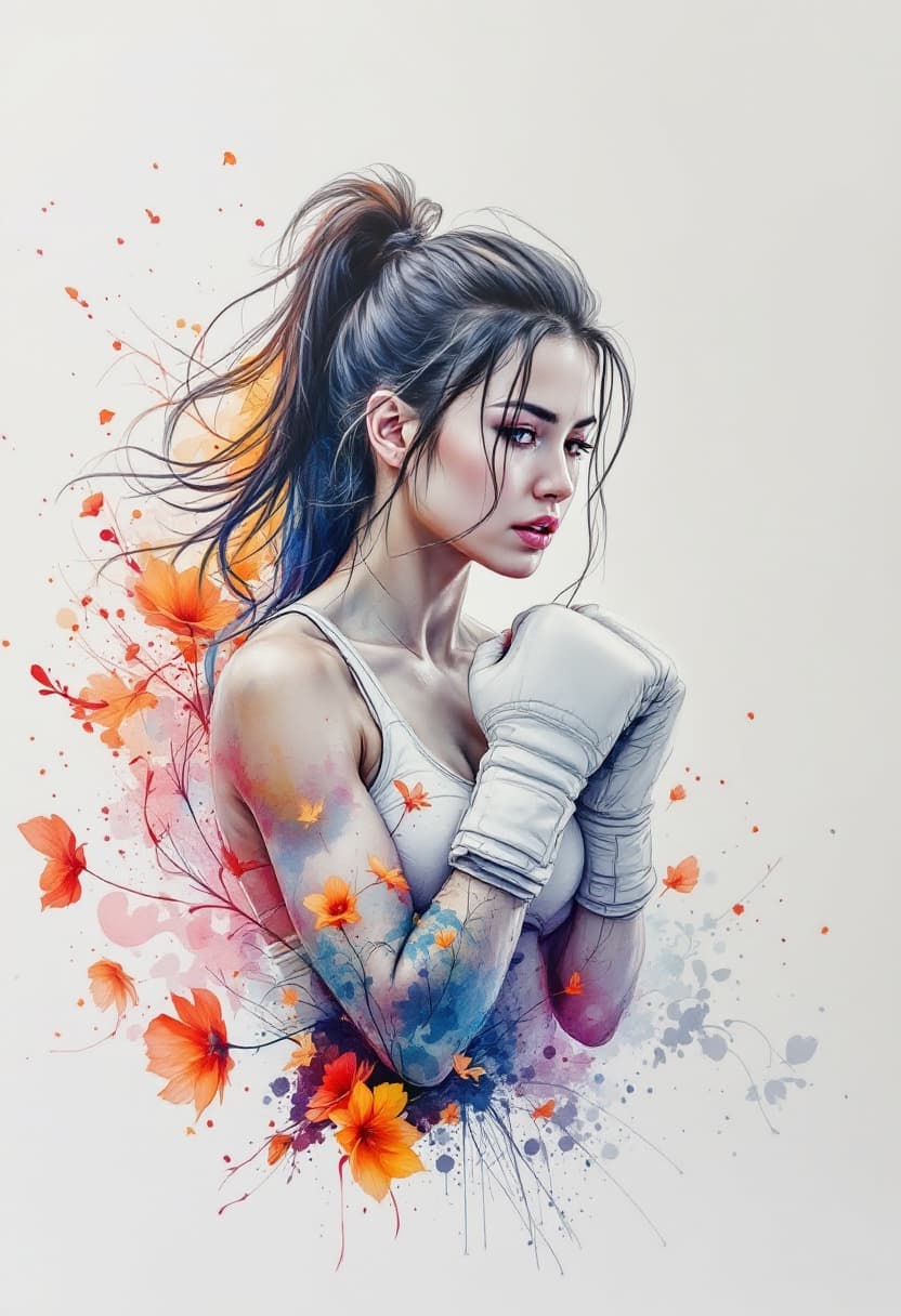 AI generated: Sketch, Beautiful Colored Pencil Line Art, Beautiful Curves and Doodles Technique, Artistic, Beautif...