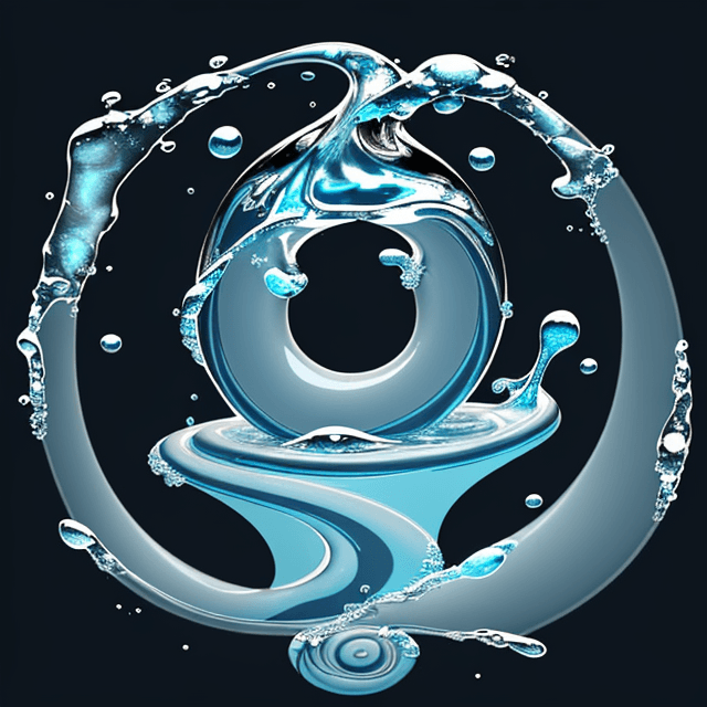 AI generated: Logo for a water company called Tepid Nirvana. Color scheme includes light and dark blues. Chilled c...