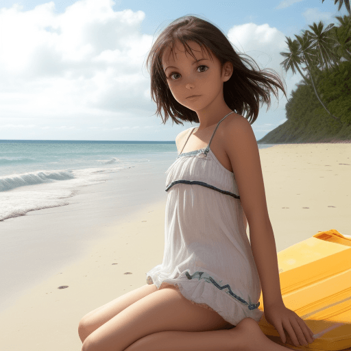 AI generated:  girl on beach 
