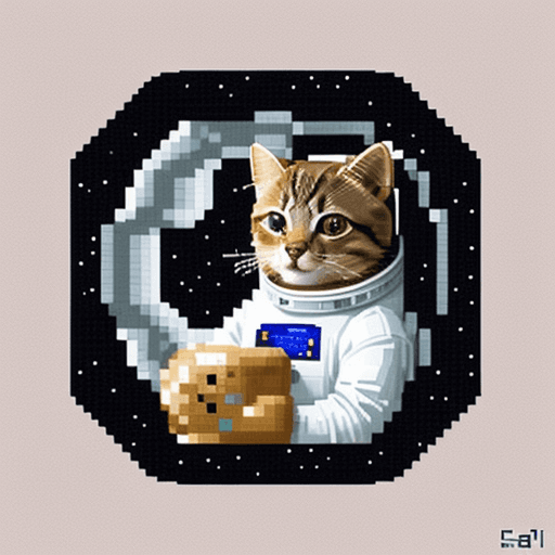 AI generated: Cute cat in astronaut suite space, SAI Pixel Art