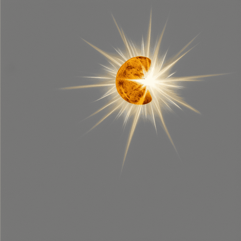 AI generated: realistic sun as a white fireball on a black background