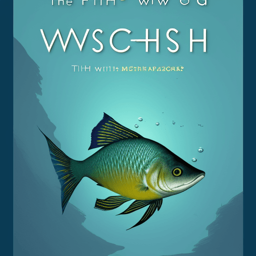 AI generated: book cover design for a story
about fish called watching a fish swim