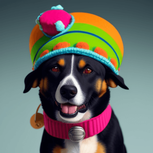AI generated: Dog with funky hat
