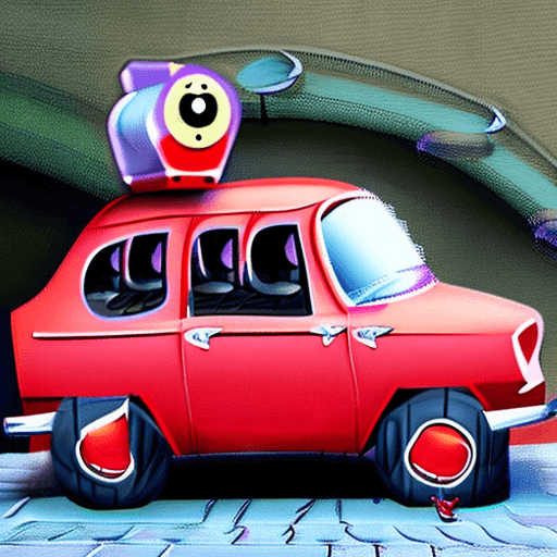 AI generated: a monkey in a red car
