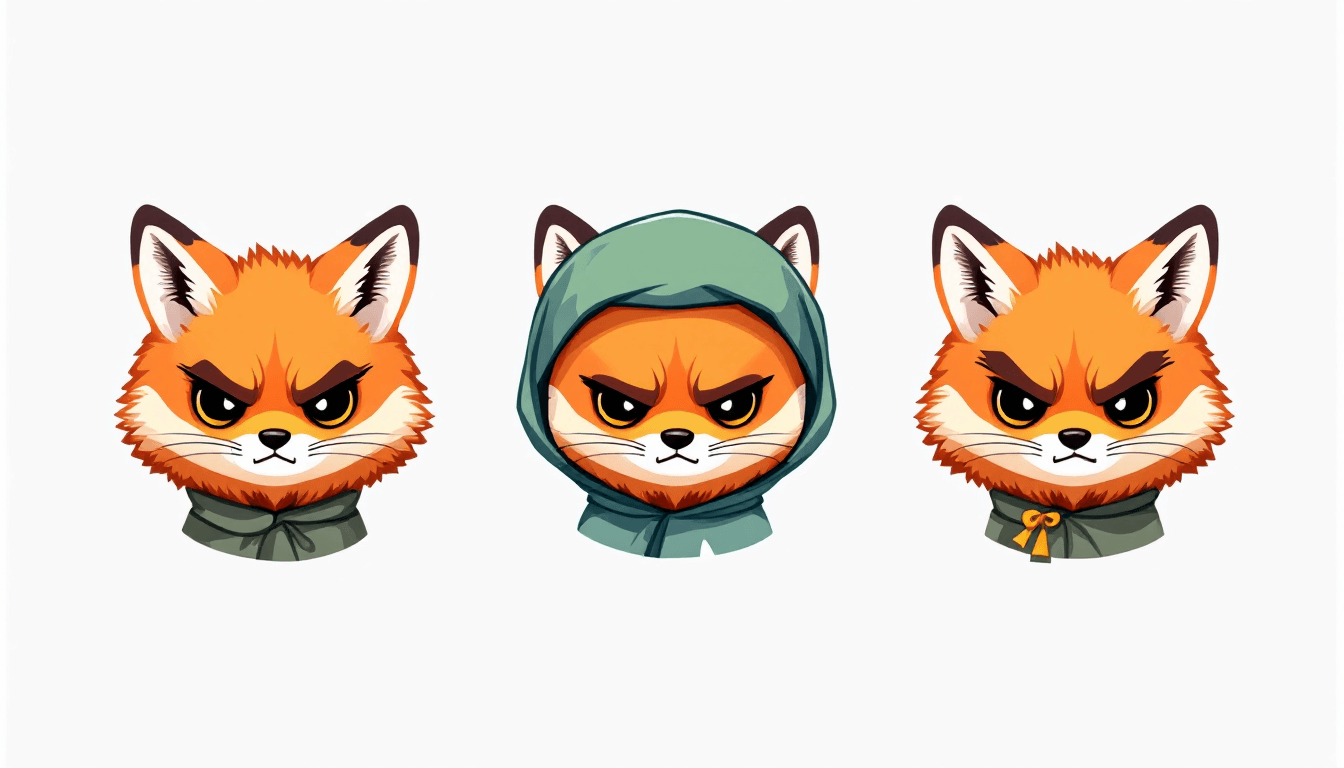 AI generated:  ultra-cute chibi-style fox face emoji wearin a Nigerian style Agbada  fluffy, round-faced orange fo...
