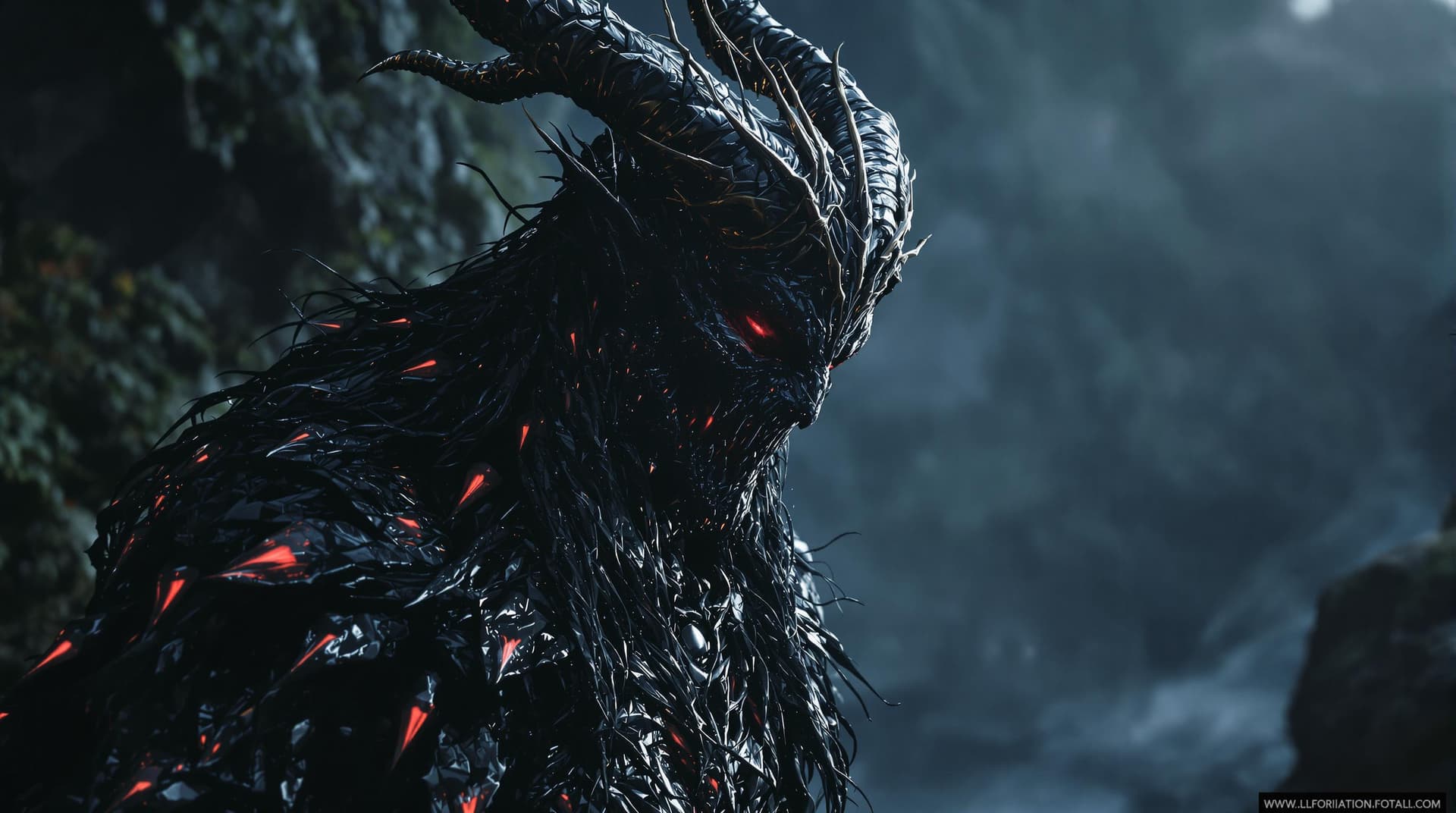 AI generated: glamour shot of Sauron, morbide, dark, very detailed, rendered in octane, wet, dense atmospheric, ep...