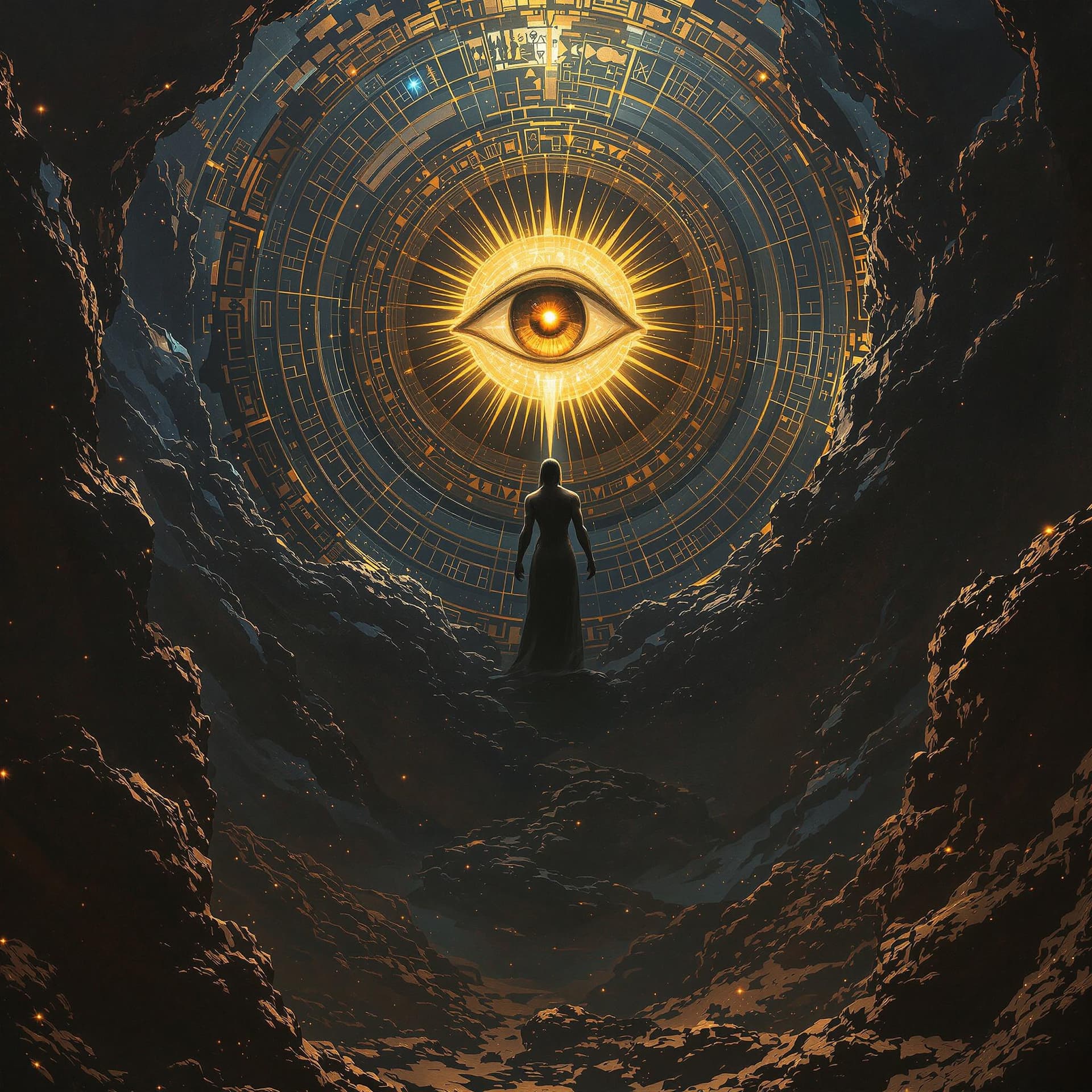 AI generated: Massive muscular Cleopatra In the Void of the Eye of Horus”, explores themes of empowerment and mani...