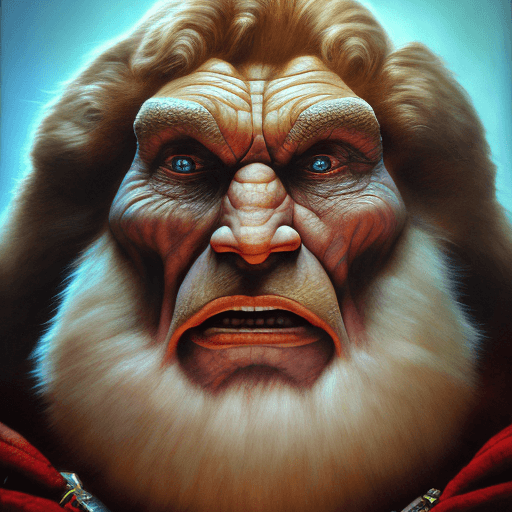 AI generated: hyper realistic portrait, man-a-face from masters of the universe, goonies, back to the future, supe...