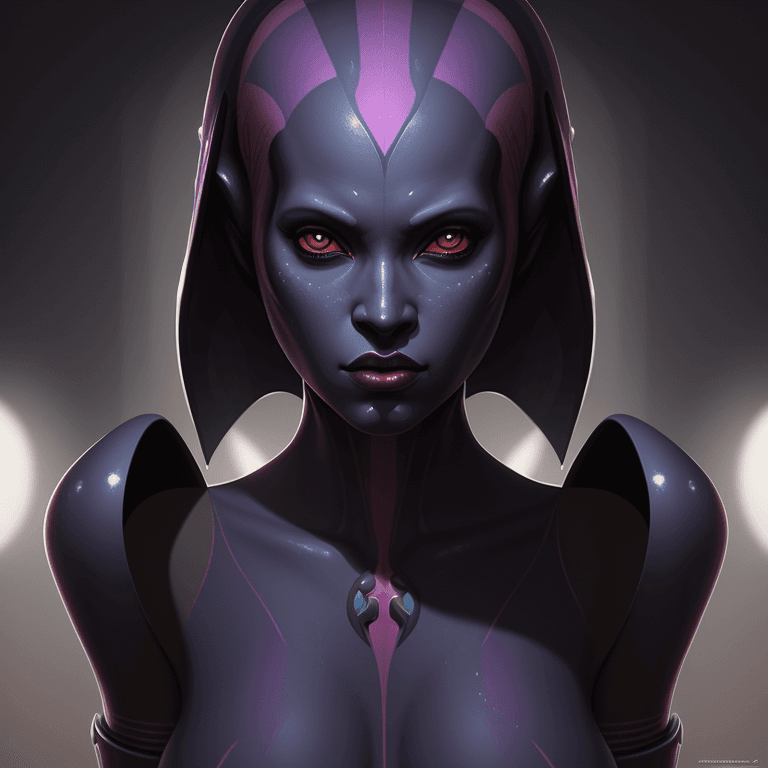 AI generated: twi'lek woman, photorealistic digital painting, symmetrical, highly detailed, digital painting, conc...