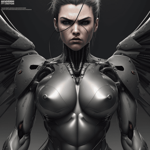 AI generated: Hyperrealistic art Hyperrealistic art fashion magazine cover, professional 3d model (mechanical ange...