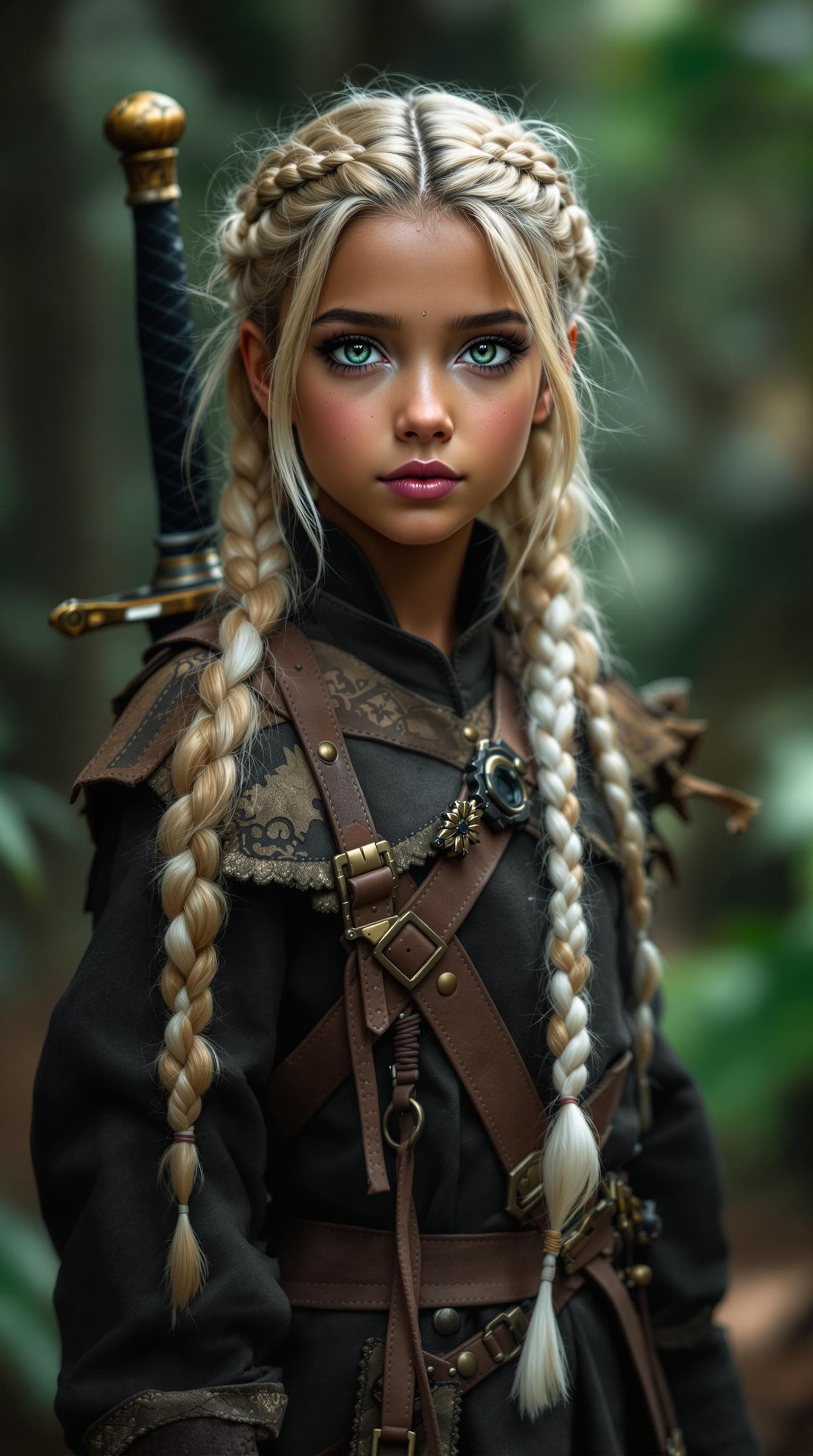 AI generated: a professional photo of a exceptionally of the most beautiful Romanian girl in the world, (age 11), ...
