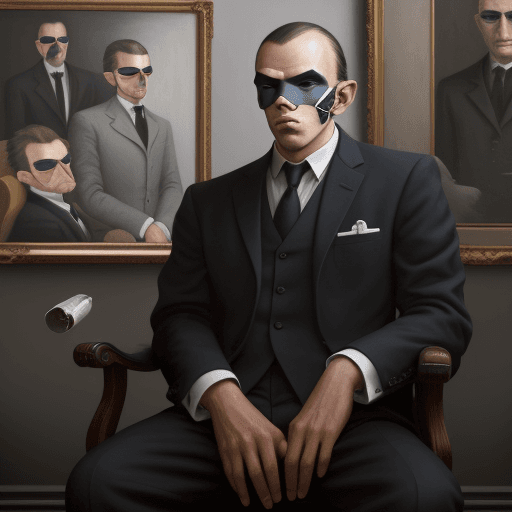 AI generated: Edmond Vidal, the Lyon-based bank robber, sitting on a chair looking straight ahead like an intervie...