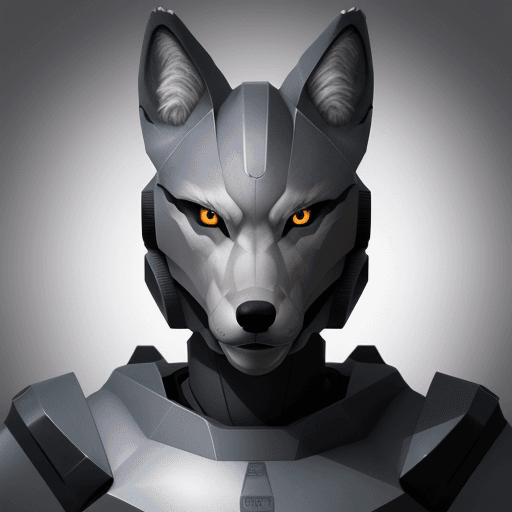AI generated: Drawing of wolf robot head