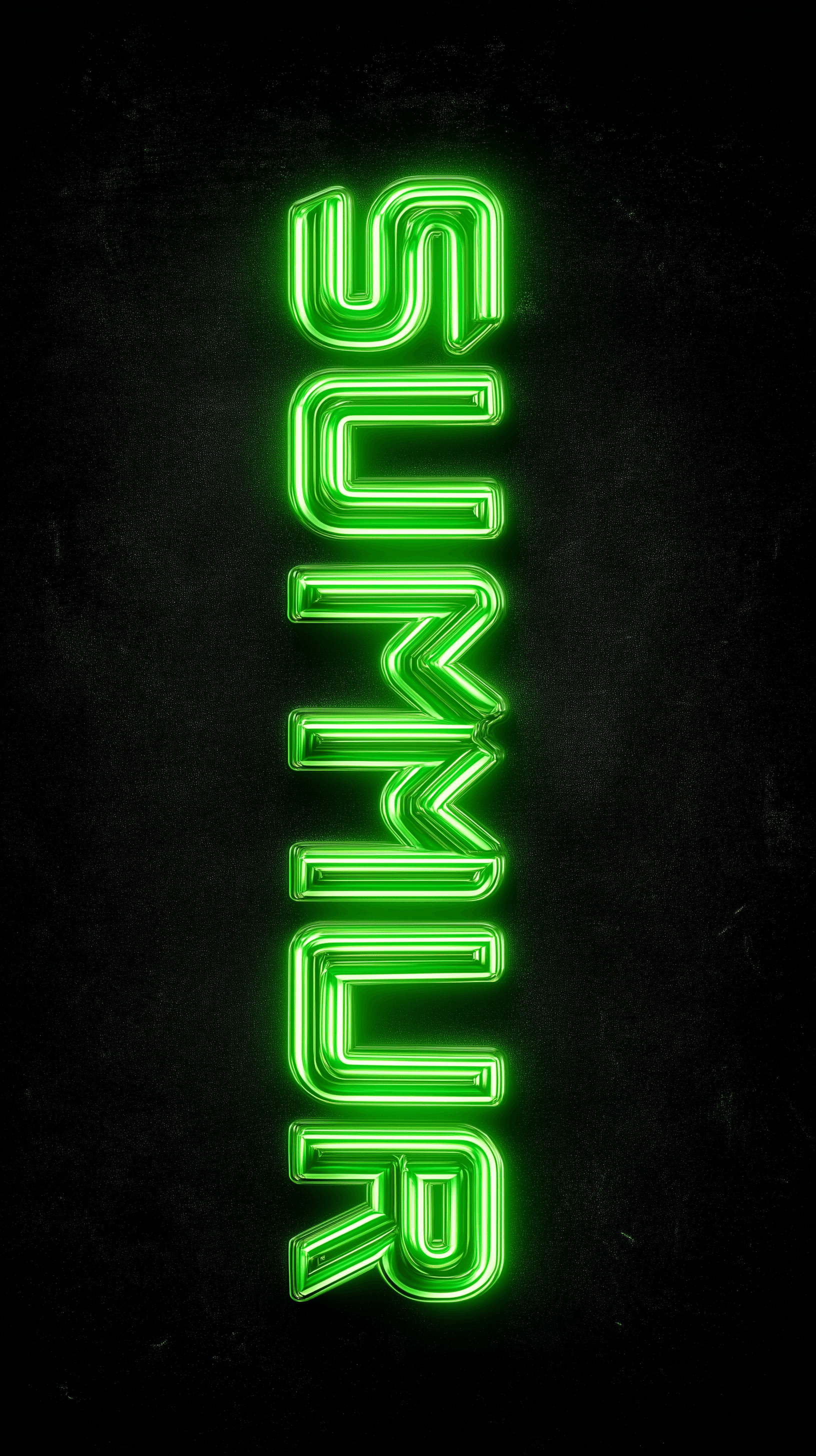 AI generated: high resolution rendering, front shot, gothic style neon lettering "summer", neon green color with g...
