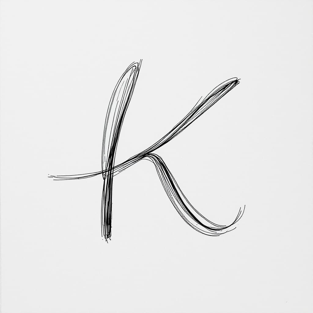 AI generated: Create a delicate, abstract line drawing with a single continuous stroke. The composition should res...