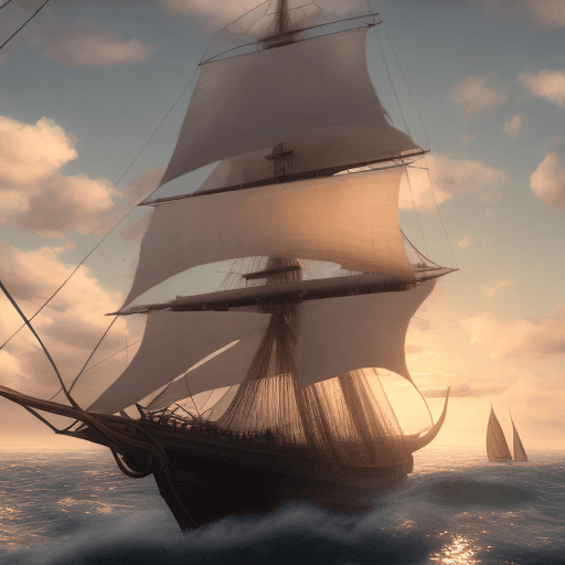 AI generated: Photo of a ultra realistic sailing ship, dramatic light, pale sunrise, cinematic lighting, battered,...