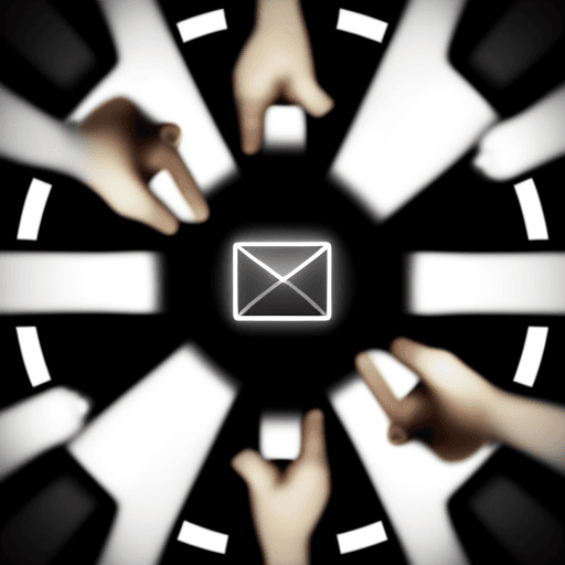 AI generated: Photo of  ultra realistic with fingers pointing to the center of the image to an envelope representi...