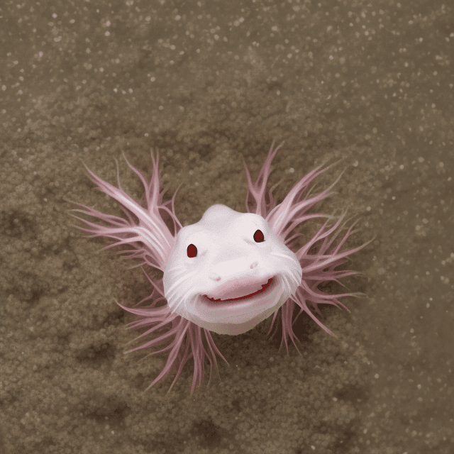 AI generated: cute cartoon axolotl, white background