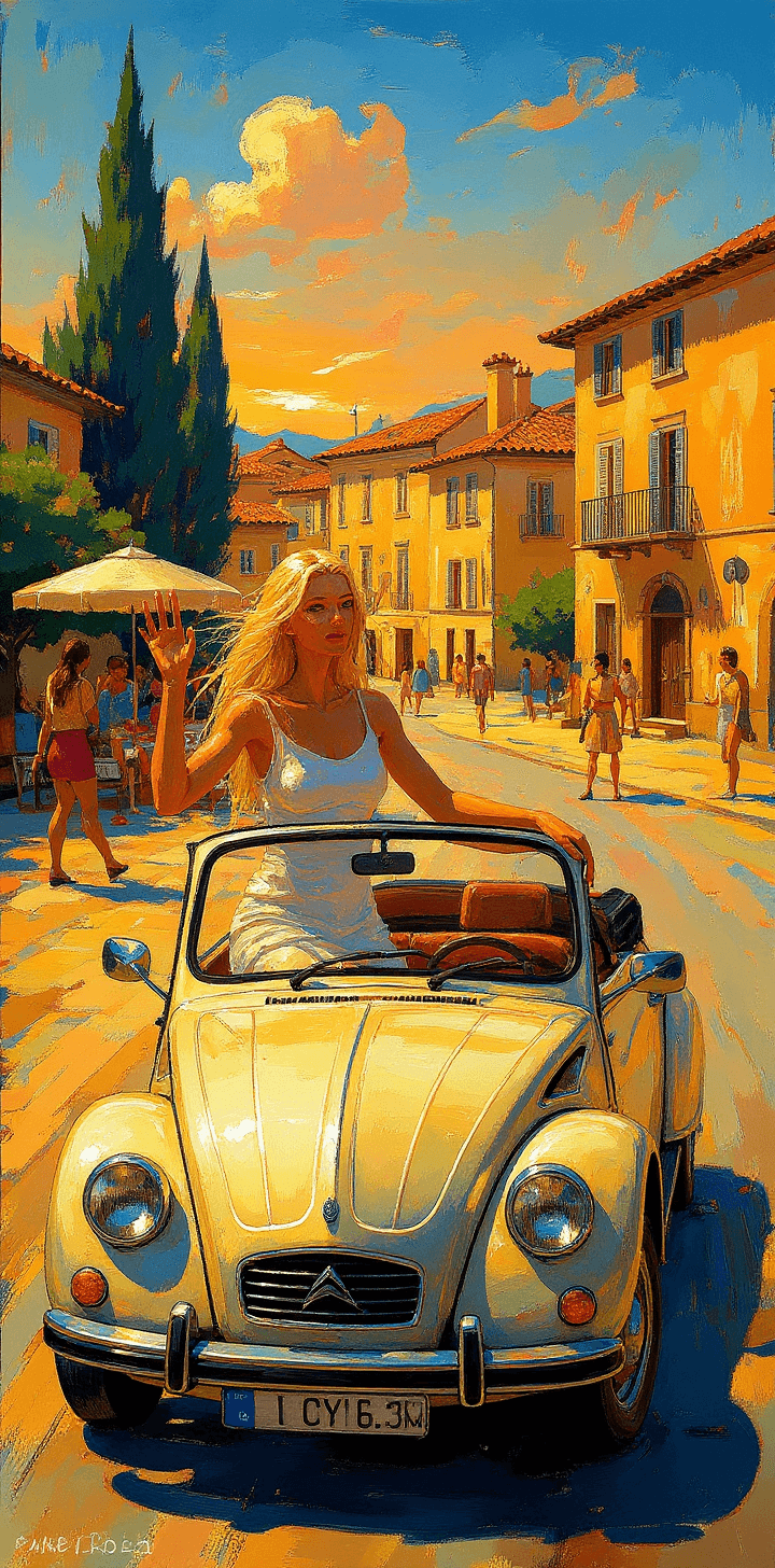 AI generated: portrait of a long blonde hair woman, in the style of Greg Hildebrandt, provance landscapes, a woman...