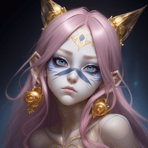 AI generated: beautiful, cute, mysterious. perfectly beautiful twist, astonishing, amazing, golden. anime, symmetr...