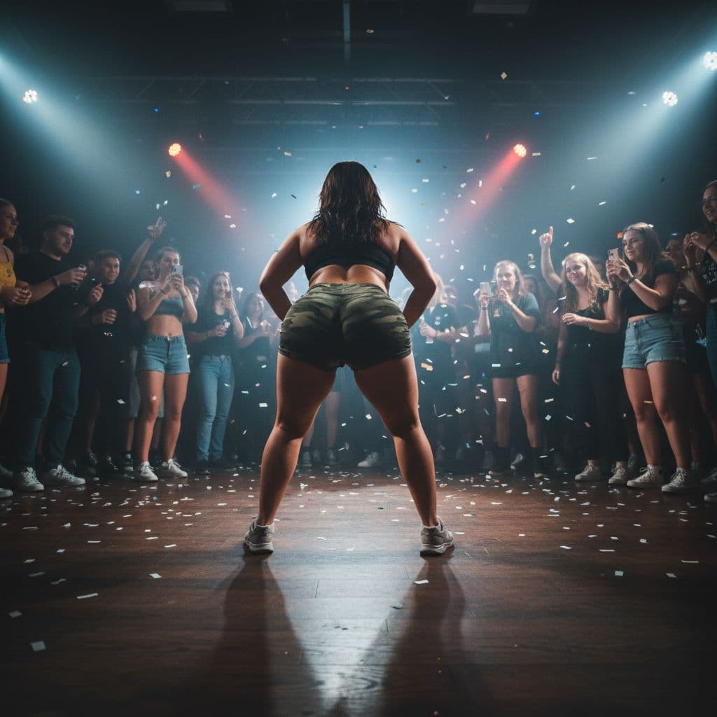 AI generated: girl twerking with her fat ass
