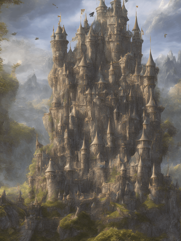 AI generated: Fantasy castle, highly detailed, digital art, 8k photography, cinematic