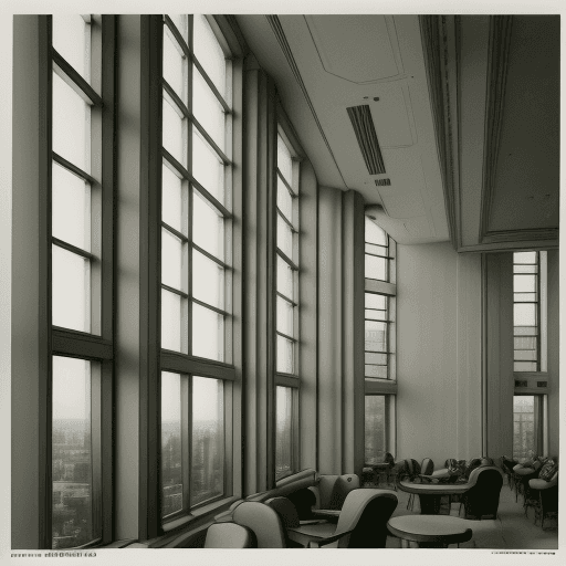 AI generated: this is a hotel that has a lot of windows, in the style of industrial and technological subjects, da...