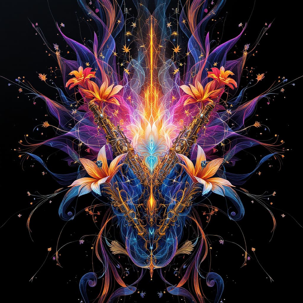 AI generated: Image is a digital artwork featuring "Steampunk Spectralis Mechina", beauty of symmetry, duality, in...