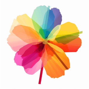 AI generated: A minimalist icon of a flower, Morpheme-Color Synesthesia style, pastel and vibrant palette, art by ...