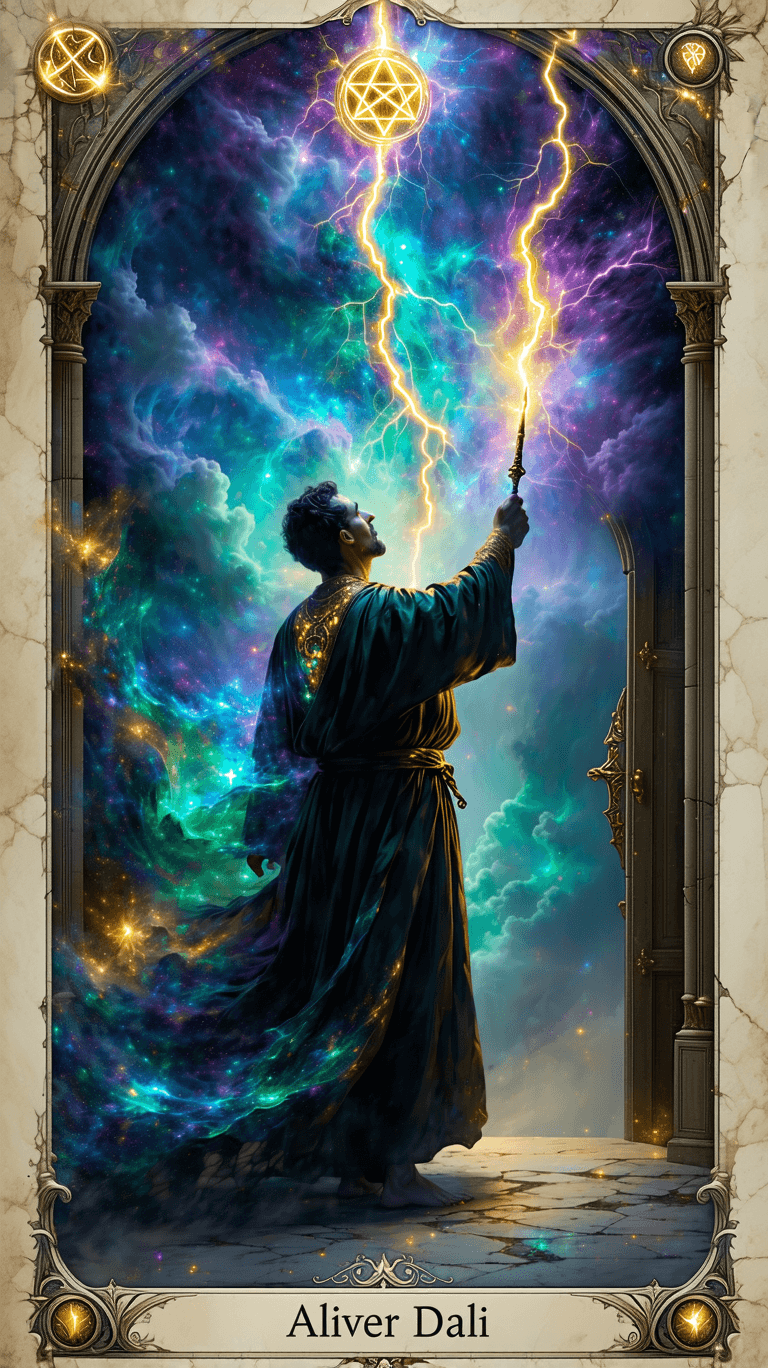 AI generated: Each Major Arcana card will feature hyper-realistic gold, opal quartz, neon hues, silver holographic...