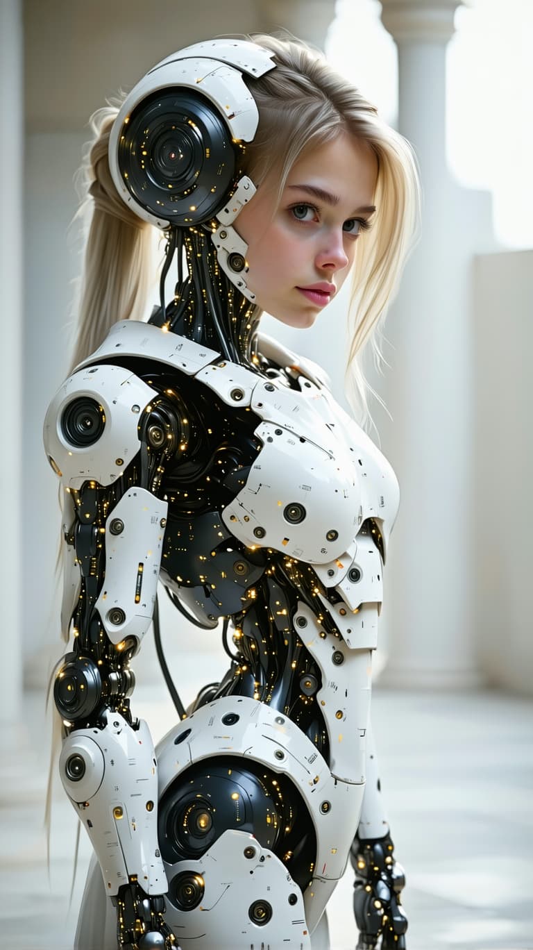 AI generated: exceptionally beautiful tween girl, (futuristic),(masterpiece), (realistic), (perfect anatomy), (Ful...