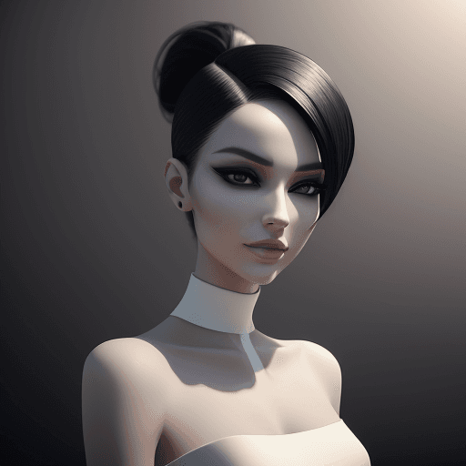 AI generated: A captivating 3D render of a minimalist painting that depicts a woman with a sleek, modern hairstyle...