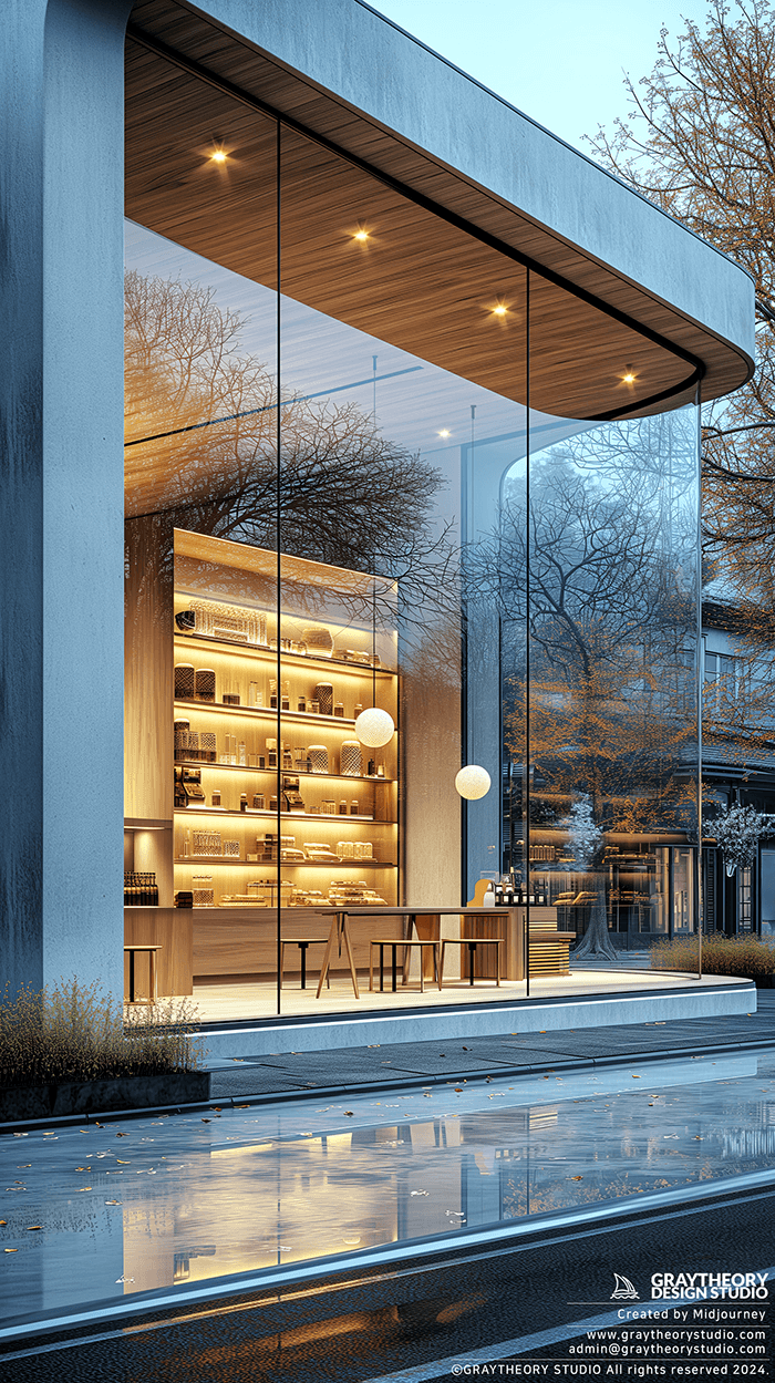 AI generated: small retail shop facade