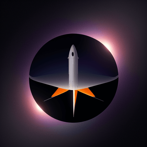 AI generated: The SpaceX logo is illuminated in the dark and centered in the screen, creating an abstract and colo...