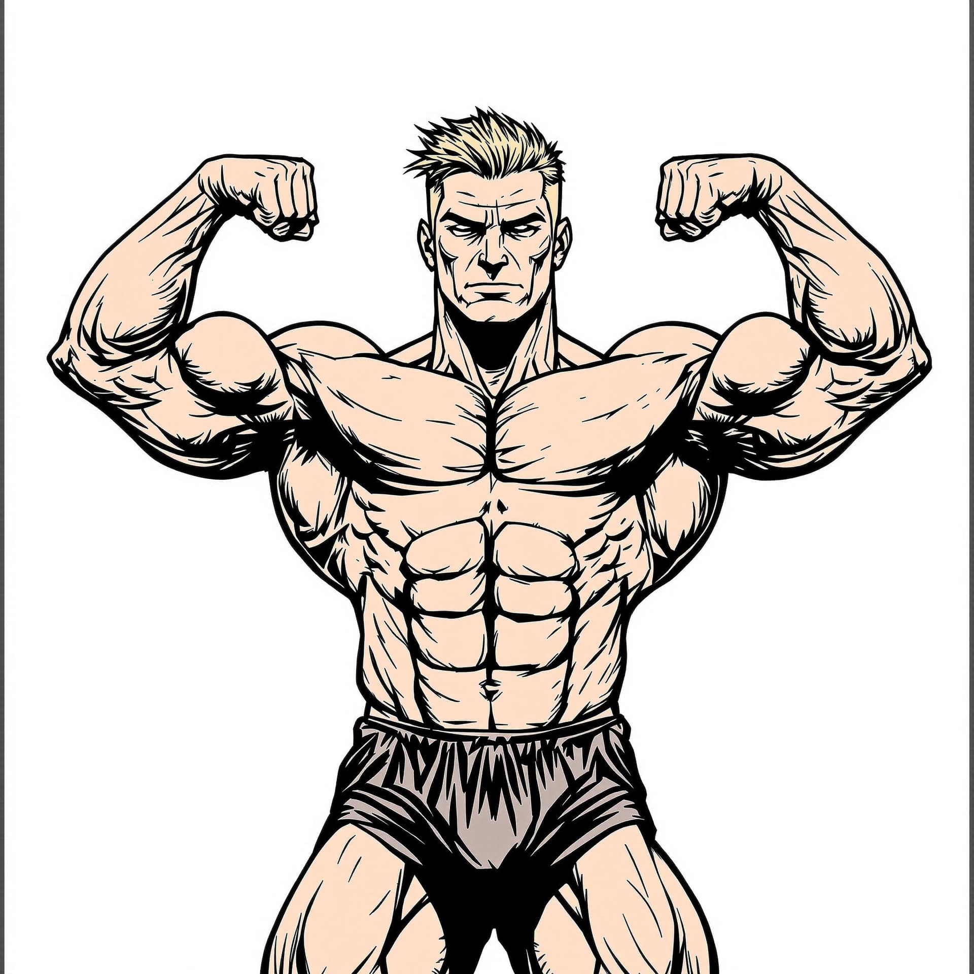 AI generated: bodybuilder giving a power pose
