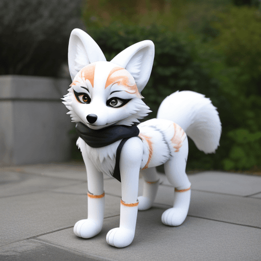 AI generated: Fursuit, Marble Fox, Outdoor, High resolution, Cute