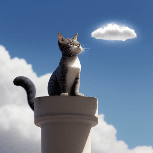 AI generated: en el cielo un gATO CON ALAS, EL GATO DEBE ESTAR ECHADO EN UNA NUBE