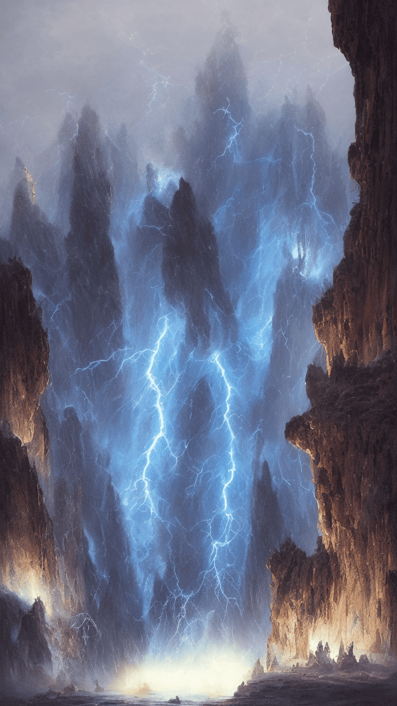 AI generated: <lora:yor:0.63> cat Electode Arc lightning Strike , storm , weather , tsunami . ,mountains , fjord ,...