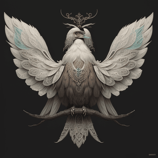AI generated: ethereal Bohemian eagle bird, Bombycillid garrulous :: intricate details, ornate, detailed illustrat...