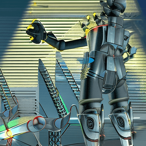 AI generated: 3d rendering, side shot, full-body, strange body with complex system equipment with hyper detail rob...