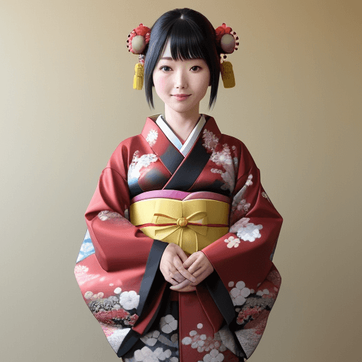 AI generated: traditional japenese kimono with pokemon embroidery