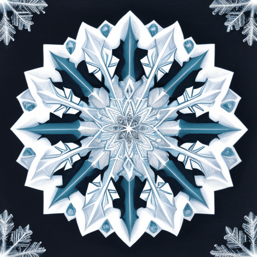AI generated: detailed drawing colored snowflake patterned mandala
