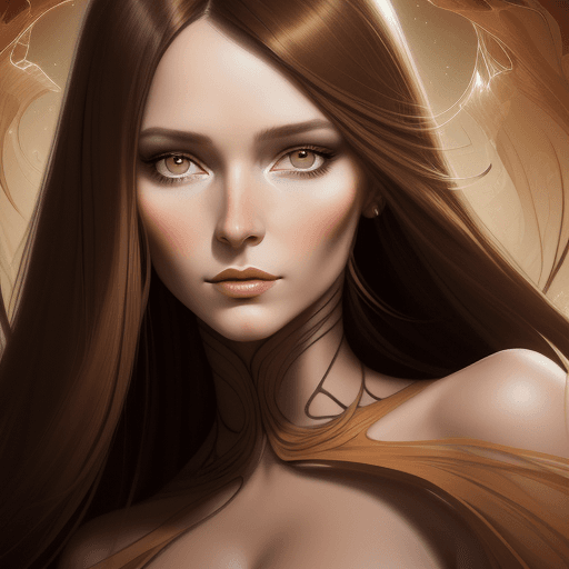 AI generated: an illustration of a woman with long brown hair, in the style of ingrid baars, j. scott campbell, da...