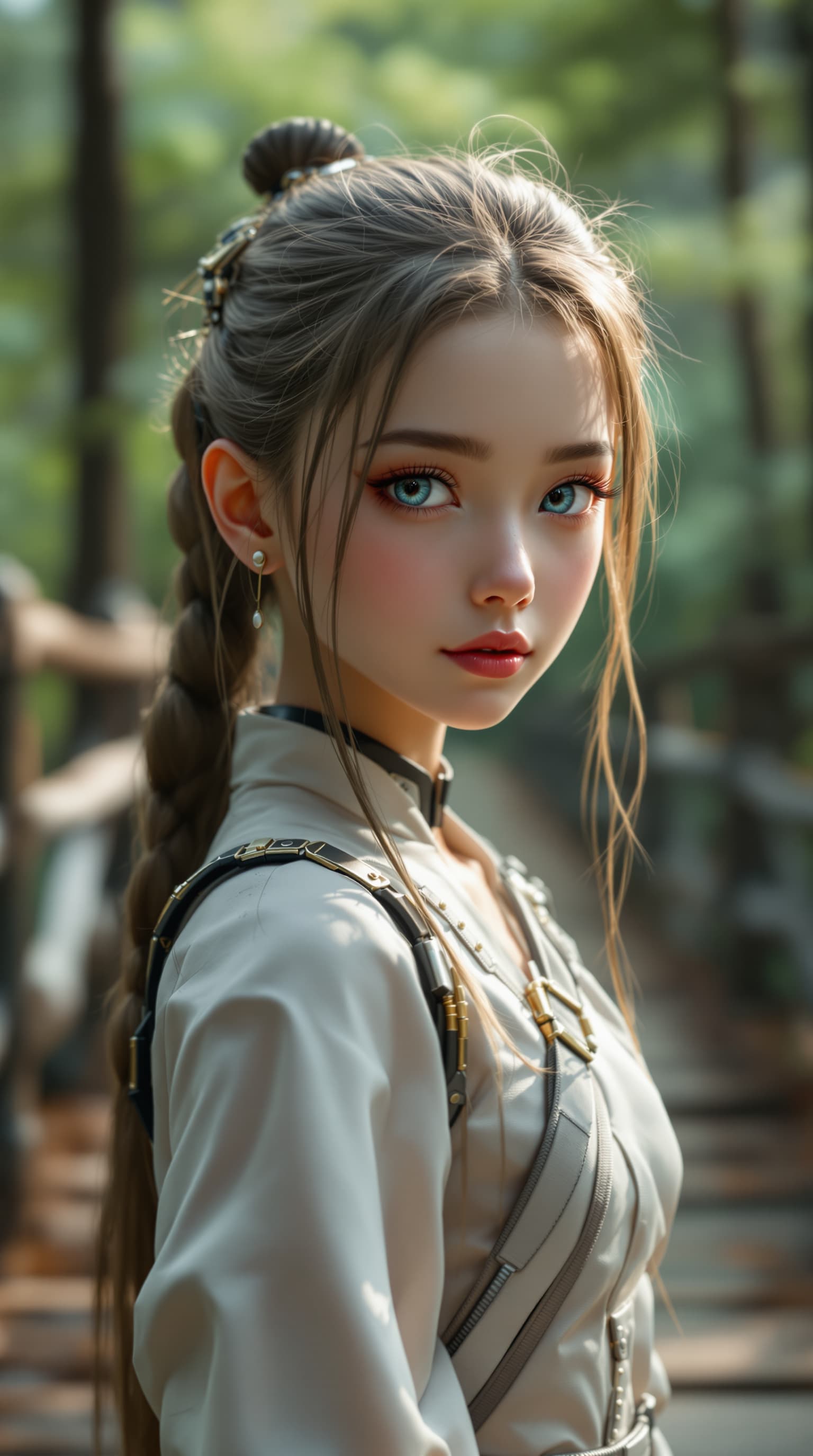 AI generated: A professional photograph showcasing the most beautiful third-grade girl in the world, depicted as a...