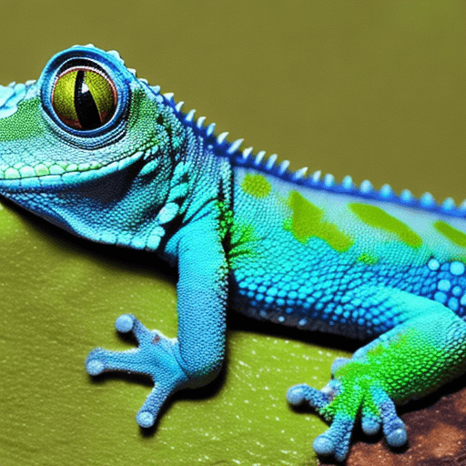 AI generated: Lime and blue gecko