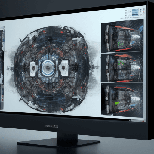 AI generated: abstract representation of a computer with on screen an automated task analyzing and sorting informa...