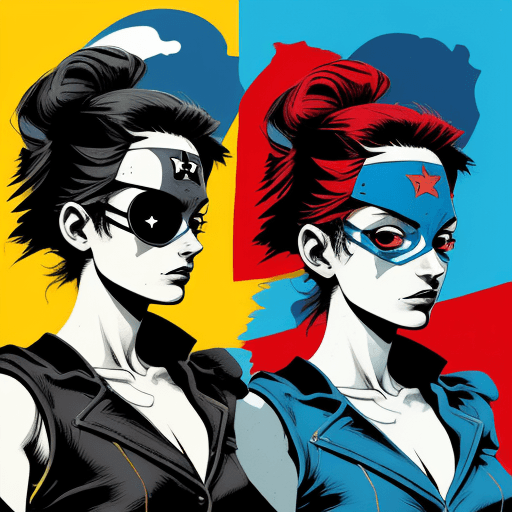 AI generated: an artwork of one women going, in the style of jamie hewlett, hirohiko araki, piratepunk, emerico im...