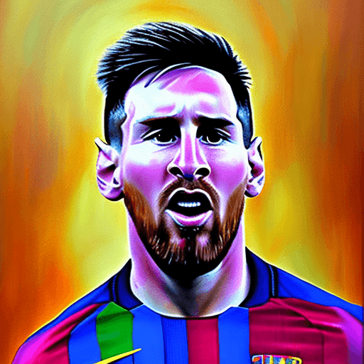 AI generated: Messi, portrait, (1.1), painting_(middle), oil_painting_(middle), chalky_colors,